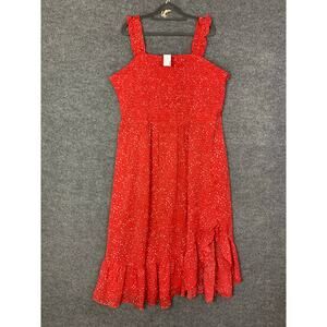 NEW‎ Maurices Red Smocked Midi Dress SZ 2X Polka Dot